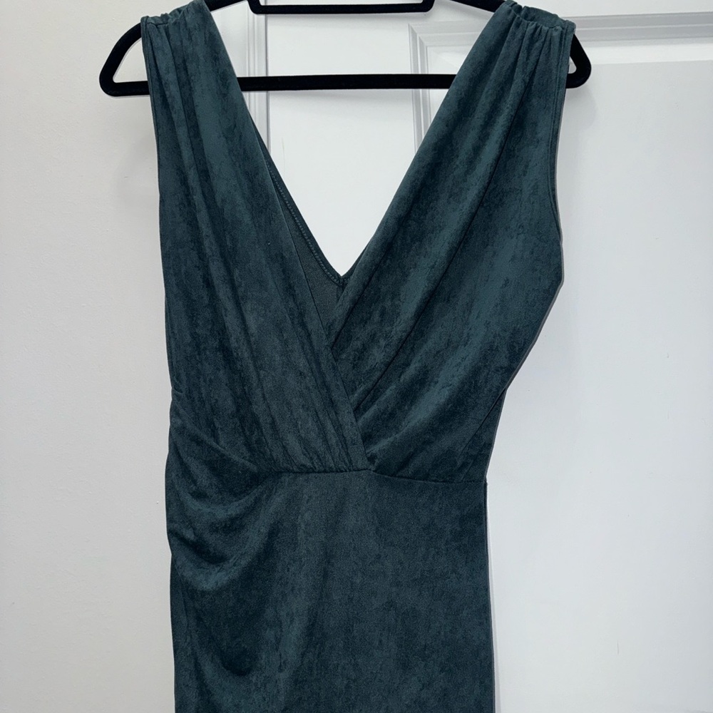 Seven Sisters Chic Velvet Turquoise Maxi Dress